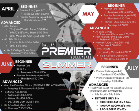 Premier Volleyball Summer Events